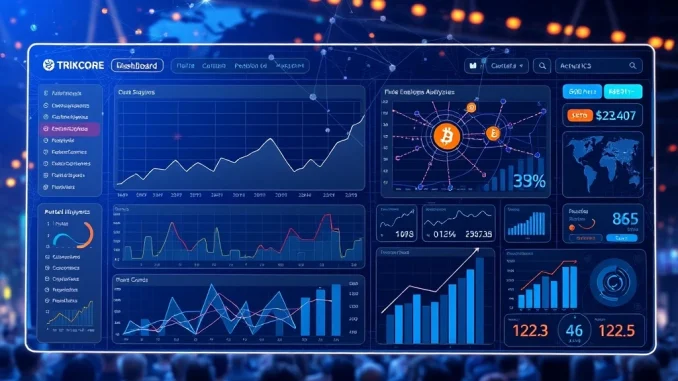 A digital dashboard showing analytics and growth charts, representing how crypto PR agencies use data-driven strategies to achieve significant reach lift for blockchain projects.