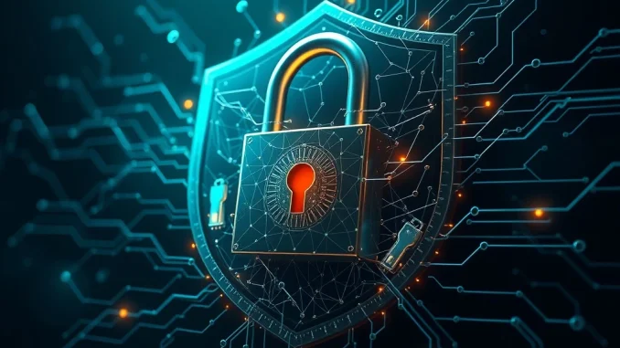 Abstract visual representing the critical threats to crypto privacy and user trust in decentralized systems.