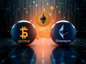 A digital representation of crypto staking and Bitcoin yield, showcasing the Two Prime and Figment partnership.