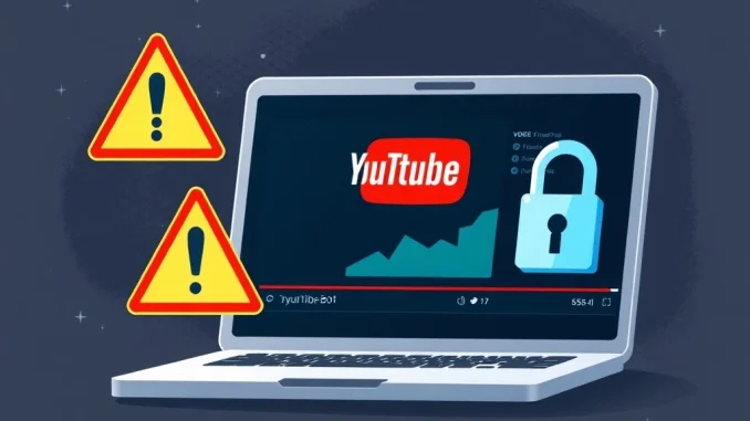 A visual representation of crypto trading bot scams on YouTube, highlighting the importance of cryptocurrency security.