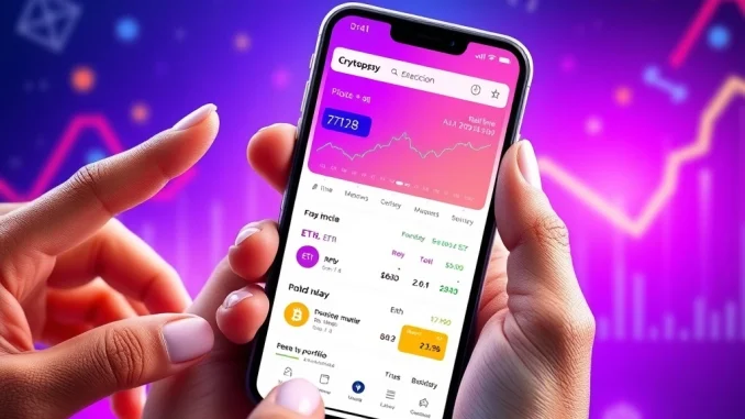 A user effortlessly managing their crypto portfolio with CryptoAppsy, showcasing real-time crypto tools and market data.