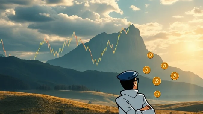 An illustration representing CryptoCapo's market analysis, showing a sharp crypto market drop followed by a significant recovery and major crypto opportunity.