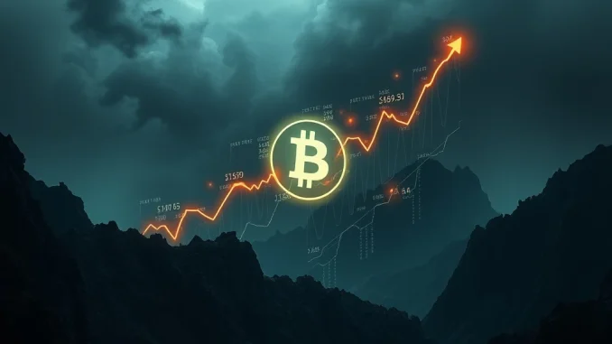 A chart showing a dramatic CYBER crypto price surge against a volatile market background, highlighting rapid gains.