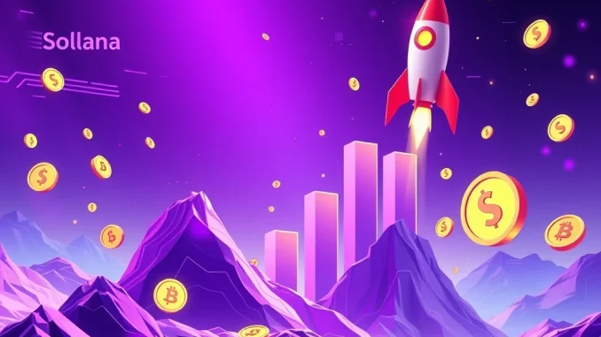 DALPY presale success: a digital coin soaring past financial milestones, symbolizing rapid crypto growth and a sold-out token launch.