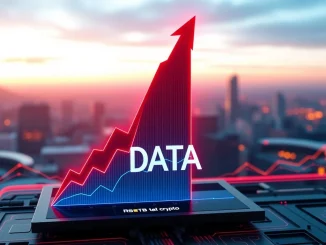 A chart showing an explosive 61% surge for DATA crypto, symbolizing market reaction to new regulatory developments.