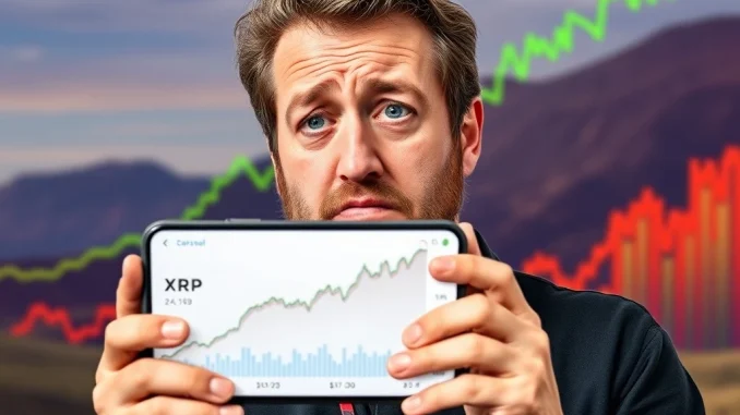 Dave Portnoy looking regretful after selling XRP, as the cryptocurrency experiences a significant price surge.
