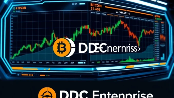 DDC Enterprise strategic Bitcoin holdings increase displayed on digital chart