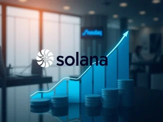 DeFi Development's strategic Solana SOL investment, represented by a digital chart and the DFDV logo, signifying increased crypto holdings.