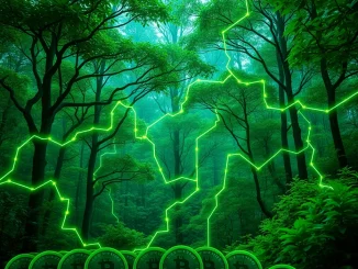 DevvStream's pioneering blockchain sustainability strategy, illustrating digital assets and carbon credit tokenization.