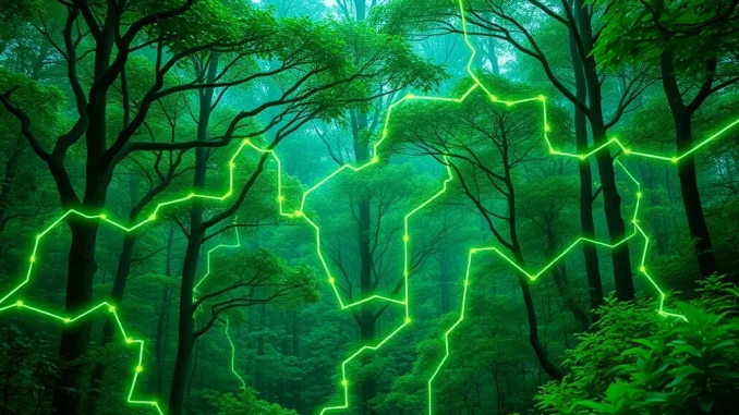 DevvStream's pioneering blockchain sustainability strategy, illustrating digital assets and carbon credit tokenization.