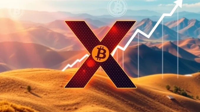 DigitalX Bitcoin holdings represented by a growth chart with BTC symbols, showing a strategic increase in their digital asset portfolio.