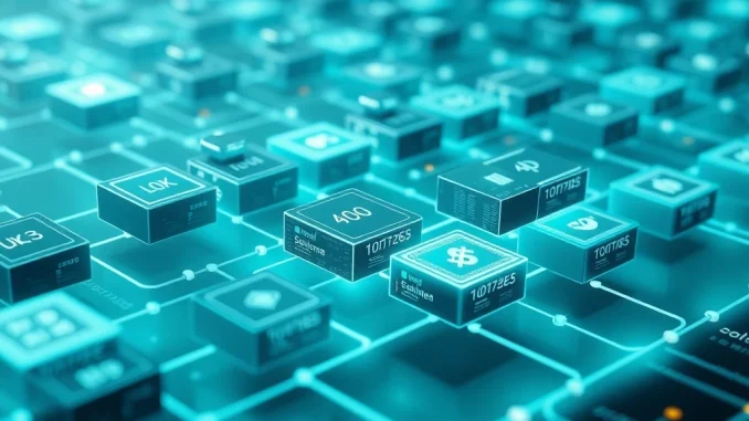 Dinari Unleashes Revolutionary Layer-1 Blockchain for Tokenized Securities A visual representation of Dinari's new layer-1 blockchain, showcasing the secure and efficient handling of tokenized securities.