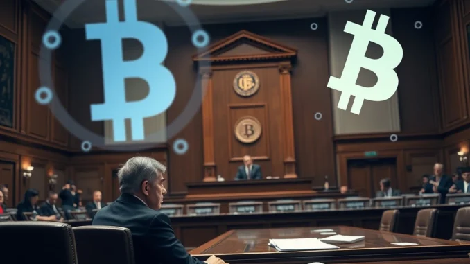 A courtroom scene highlighting the significance of Do Kwon's potential plea change in the ongoing Terraform Labs legal case.