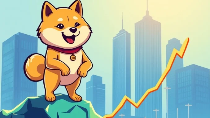 Dogecoin price chart showing an upward trend, fueled by institutional buying, representing the potential for a DOGE rally.