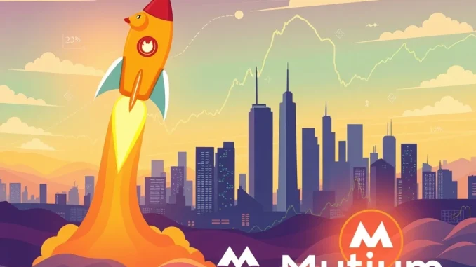 An illustrative image capturing the Dogecoin rally and the promising Mutuum presale, symbolizing significant crypto returns and market excitement.