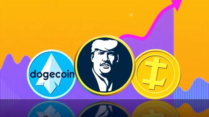 Dogecoin news today featuring Arctic Pablo Coin and Trump Coin in a meme coin resurgence
