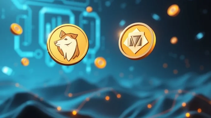 Dogecoin and Ozak AI tokens representing the shift in cryptocurrency investments