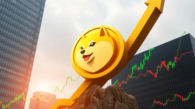 Dogecoin Price: Bit Origin's $500M Bet Ignites Explosive Rally Potential A visual representation of Dogecoin price surging upwards, symbolizing Bit Origin's large investment and market optimism.