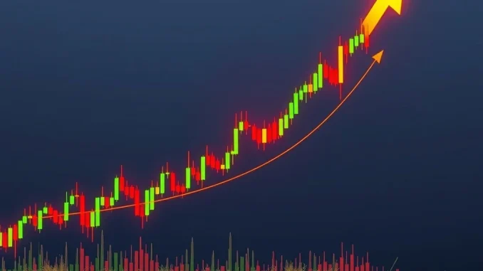 Dogecoin News: Explosive Breakout Validates $0.50 Price Target as Technical Indicators Soar A chart showing Dogecoin's price breaking out from a double-bottom pattern, targeting $0.50, illustrating strong technical analysis.