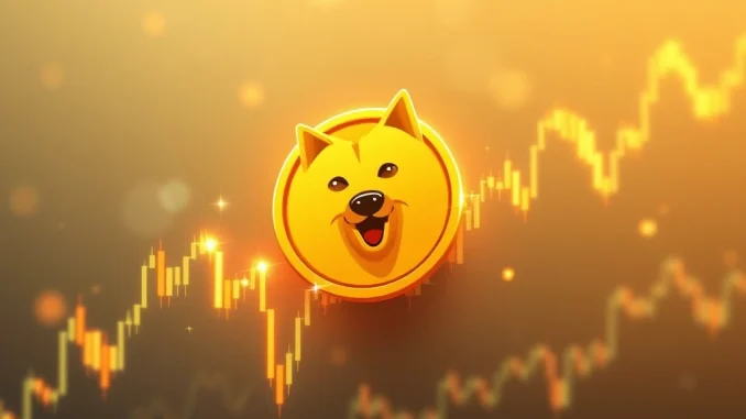 Dogecoin breaking through a key trendline with bullish momentum
