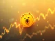 Dogecoin breaking through a key trendline with bullish momentum