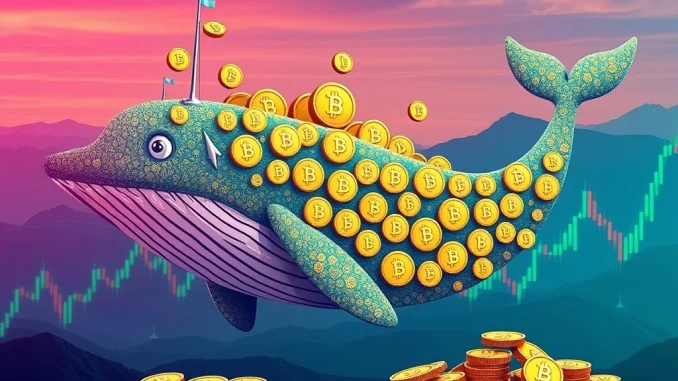 A large crypto whale accumulating Dogecoin, symbolizing the recent Dogecoin accumulation by major holders.