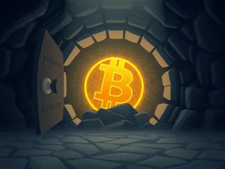 An ancient, dormant Bitcoin wallet reawakens, showing a large BTC movement that triggers crypto market speculation.