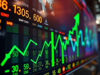 A visual representation of the Dow Jones hitting a new market record, symbolizing strong investor confidence and a bullish stock market.
