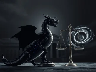 Dragonfly Capital's legal team defiantly facing DOJ charges, symbolizing the crucial crypto compliance battle over Tornado Cash sanctions.