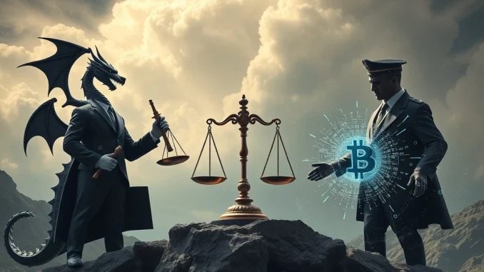 Dragonfly Capital's legal team prepares to challenge DOJ scrutiny over their Tornado Cash investment, symbolizing the evolving landscape of crypto regulation.