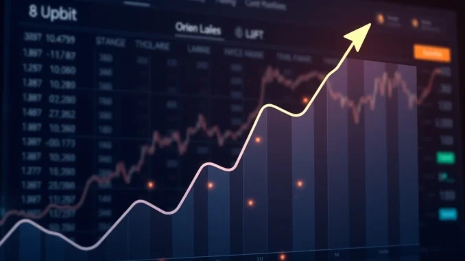 Visualizing Dunamu's significant operating profit increase, highlighting Upbit's strong performance in the South Korea crypto market.