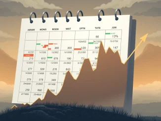 A visual representation of economic data points and charts, with a subtle overlay of cryptocurrency market trends, illustrating the crucial impact of economic events on market volatility.