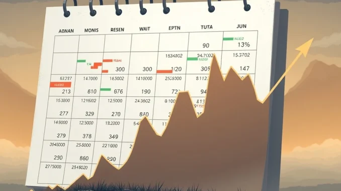 A visual representation of economic data points and charts, with a subtle overlay of cryptocurrency market trends, illustrating the crucial impact of economic events on market volatility.