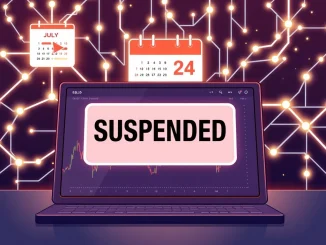 Visualizing the EGLD suspension on Bithumb's platform, highlighting the temporary halt for the MultiversX network upgrade. Users are advised to note the July 24 date.