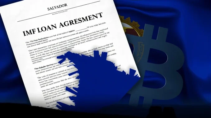 A symbolic image showing the national flag of El Salvador with a Bitcoin logo fading into the background, representing the halted El Salvador Bitcoin accumulation and its impact on citizens.