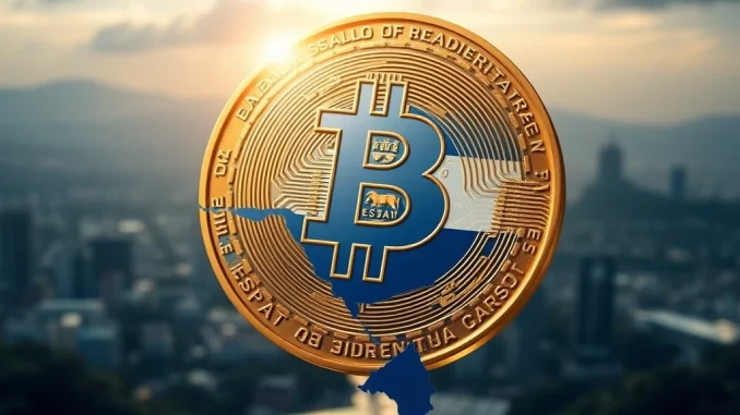 El Salvador's Bitcoin reserve journey, highlighting the nation's significant unrealized Bitcoin profit under Nayib Bukele's leadership.