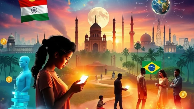 Visualizing the transformative power of Emerging Markets Crypto adoption across the Global South, driving financial inclusion.