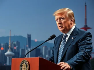 Eric Trump speaking about cryptocurrency promotion during his upcoming Japan visit, highlighting digital asset adoption.