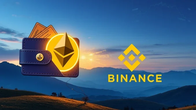 Illustration of a large ETH deposit moving from a whale wallet, representing Longling Capital's significant Ethereum transfers to Binance.