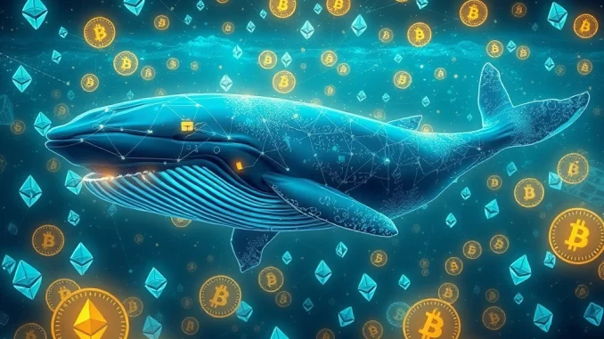 ETH Whale Makes Massive $299 Million Accumulation, Defying Floating Loss An ETH whale boldly accumulating massive amounts of Ethereum, representing significant crypto accumulation and market movements.