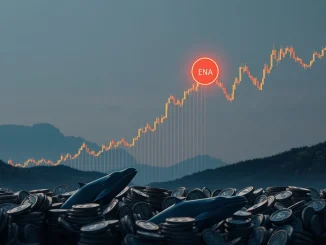 Ethena ENA token price chart surging, depicting the impact of AI trading and whale accumulation on its market performance.