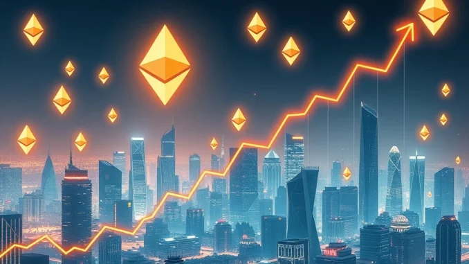 Arthur Hayes' bold **Ether price prediction** for ETH reaching $20,000, visualized with an upward trend chart and Ethereum logos.