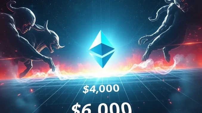 Ethereum price chart testing the $4,000 resistance level amid market volatility