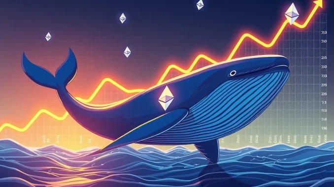 A digital illustration depicting a massive Ethereum withdrawal from Aave by DeFi whales, causing a surge in ETH borrowing rates.