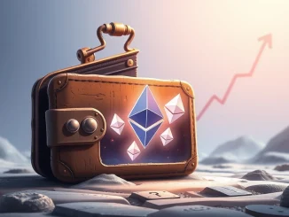 An old, reactivated digital wallet displaying a significant Ethereum transfer, symbolizing dormant crypto assets re-entering the market.