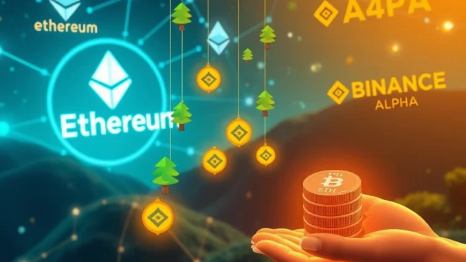 A visual representation of the Binance Alpha Treehouse Airdrop, highlighting ETH staking and its impact on DeFi growth.