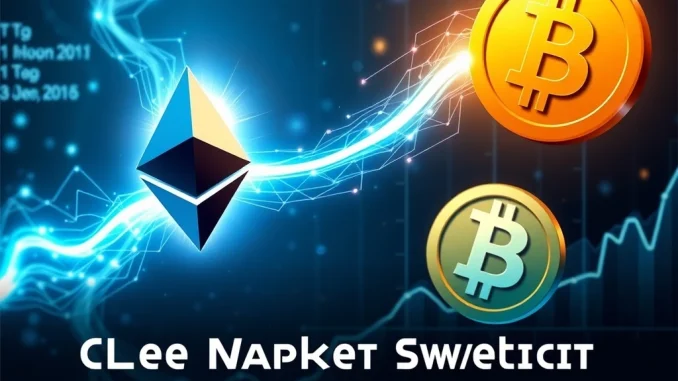 Visualizing the Ethereum capital flow shifting market dynamics, indicating potential altcoin leadership and a new crypto market phase.