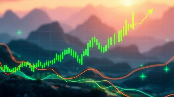 A dynamic chart showing Ethereum Classic (ETCUSDT) price surging upwards, representing powerful market momentum and potential for crypto trading strategies.