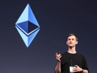 Vitalik Buterin discussing Ethereum decentralization at a conference