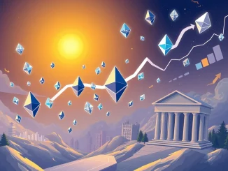 Chart showing a dramatic surge in Ethereum demand and Aave borrowing rates, symbolizing the ongoing shift in DeFi liquidity and TradFi crypto integration.